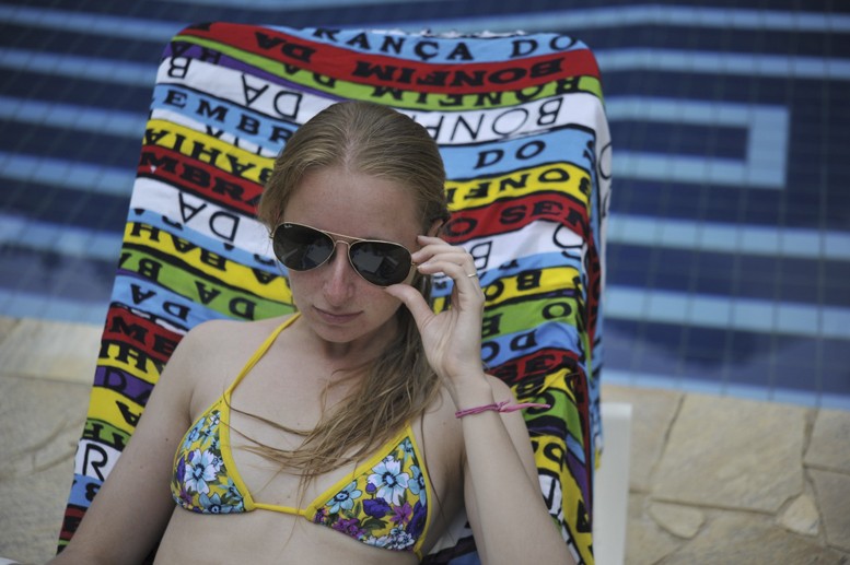 girl on sunlounger brazil