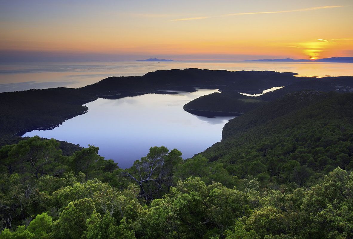 mljet lake sunset