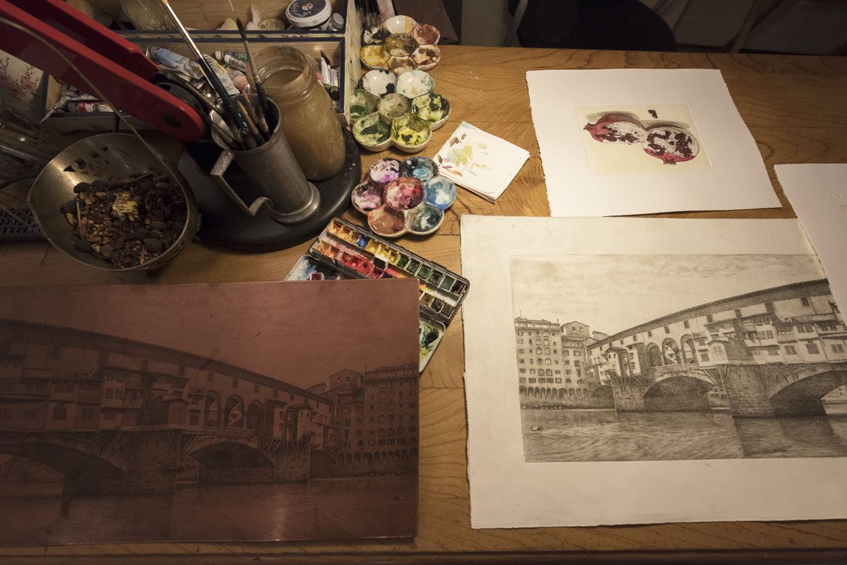etching l'ippogrifo oltrarno