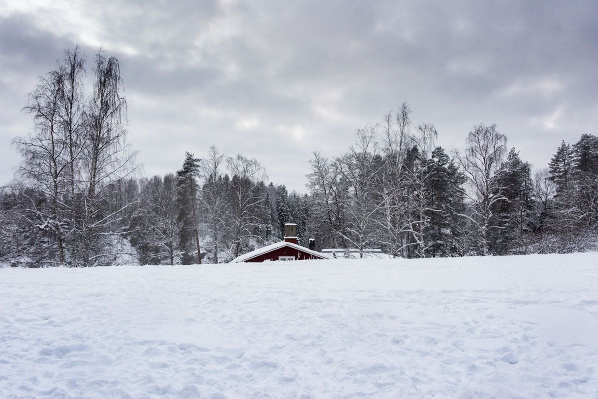 haltia espoo snowy house