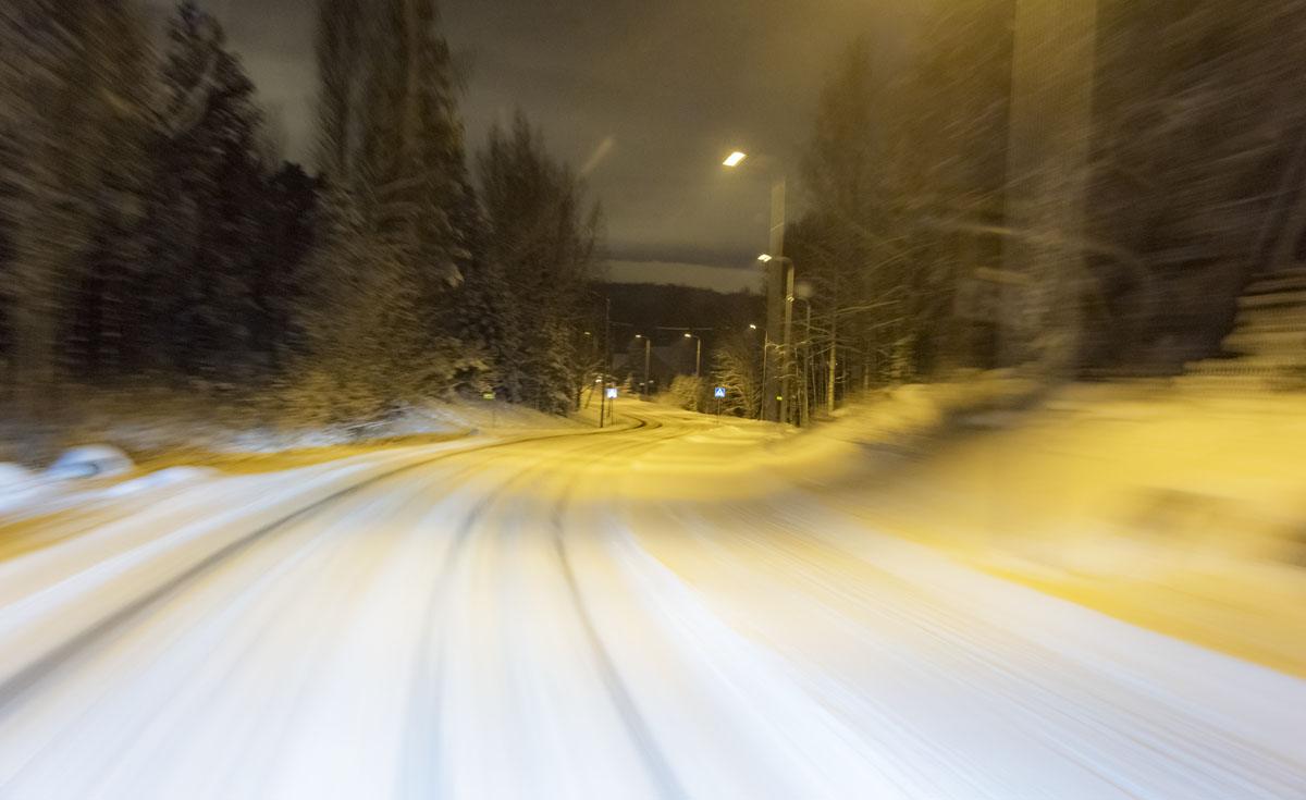 road to espoo snowy finland
