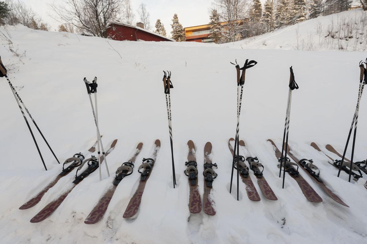 Our Altai skis with Haltia in the background