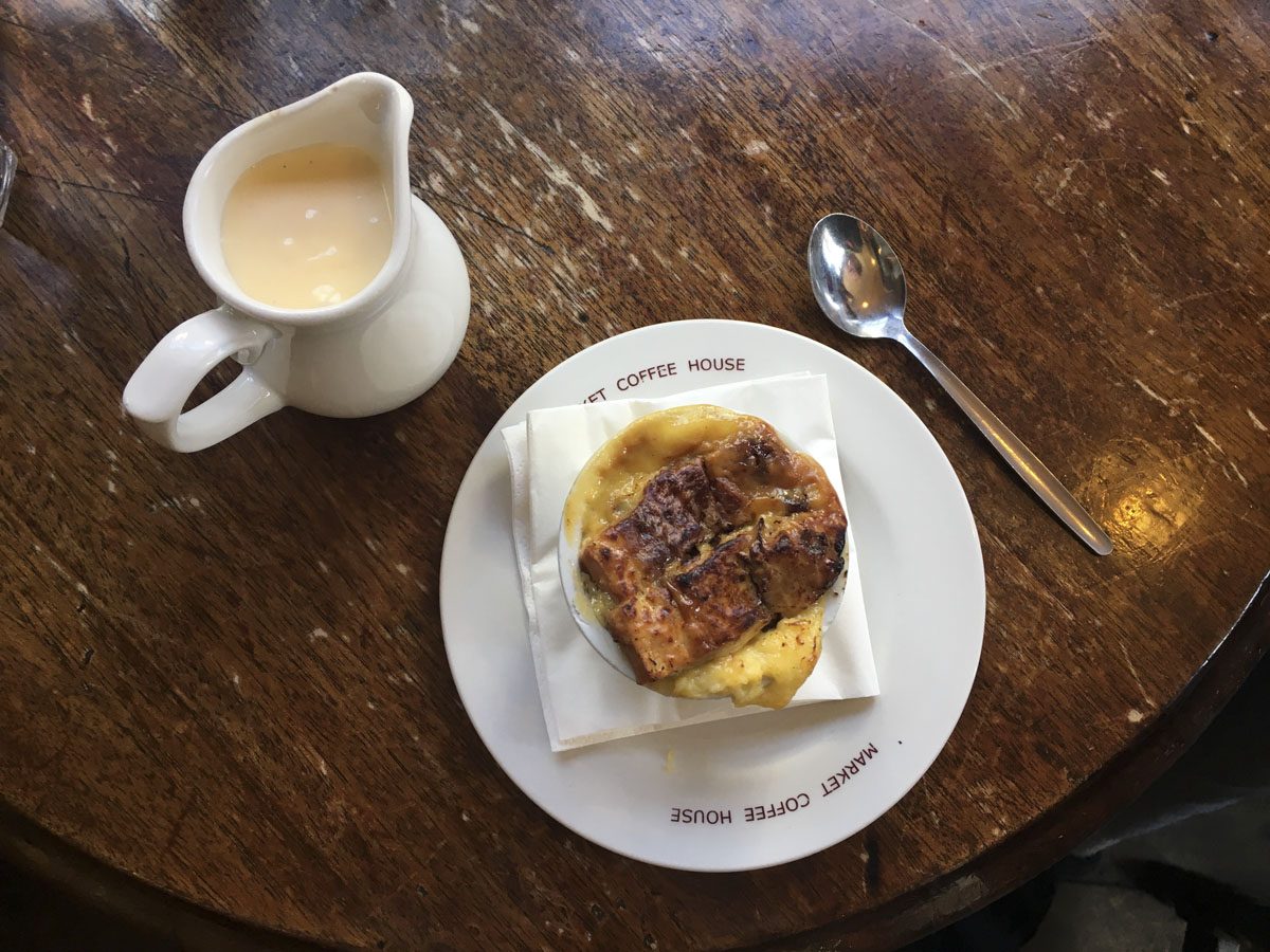 london food tour bread and butter pudding