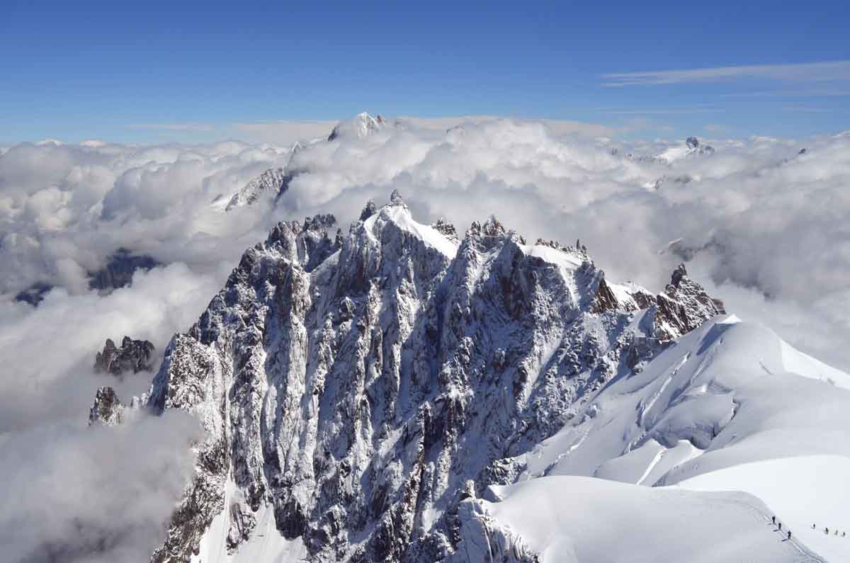 monte bianco Itálie v červnu